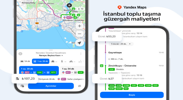 Yandex Türkiye, İstanbul Toplu Taşıma Ücretlerini Gerçek Zamanlı Gösteriyor ve Yolculara İndirimler Sunuyor