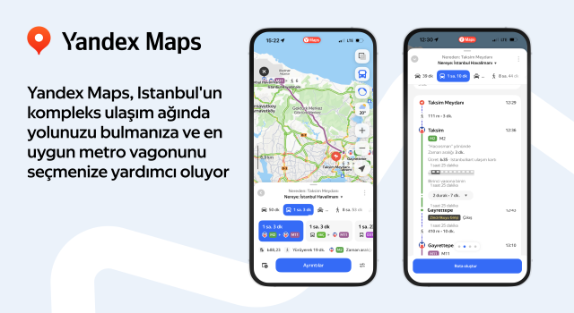 Yandex Maps, İstanbul'un kompleks ulaşım ağında yolunuzu bulmanıza ve en uygun metro vagonunu seçmenize yardımcı oluyor