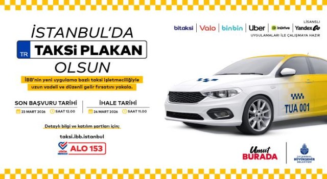İstanbul Büyükşehir Belediyesi’nden Yeni Adım: Uygulama Bazlı Taksi İçin 7. İhale 24 Mart’ta