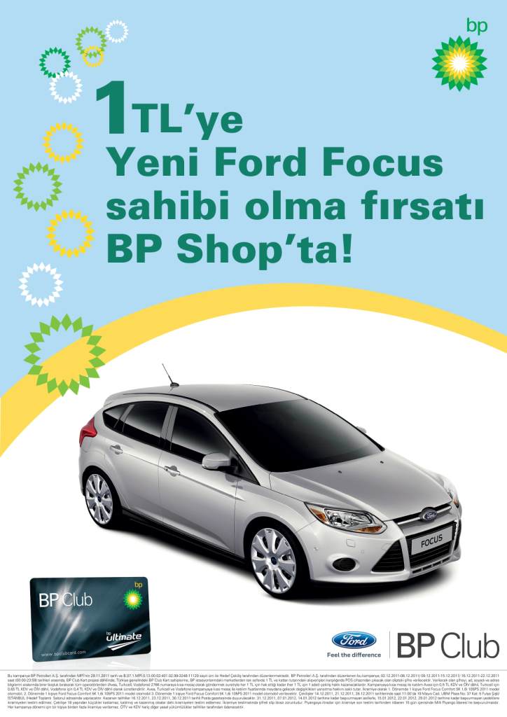 BP Club Card'dan her hafta 1 Ford Focus