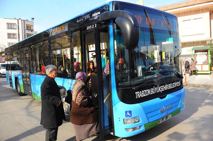 Trabzonda Bayram Boyunca Otobüs Hizmetleri Ücretsiz Olacak