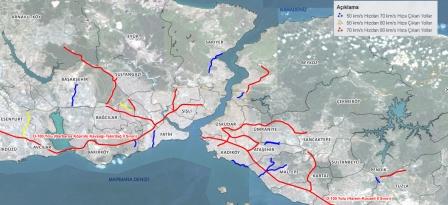 İstanbul'da Bazı Yollarda Hız Limiti Değişti