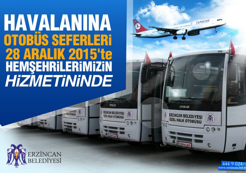 HAVAALANINA OTOBÜS SEFERLERİ BAŞLIYOR