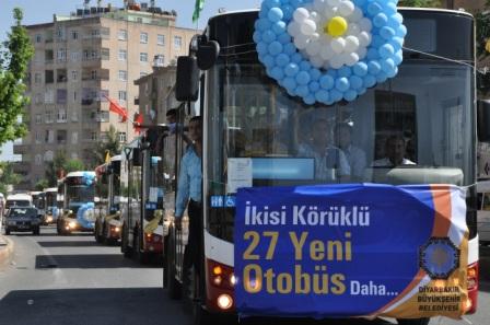 Diyarbakır&#8217;da 25 Otobüs Daha Hizmete Başladı