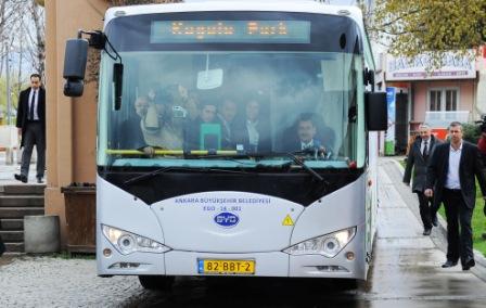 Ankarada Elektrikli Otobüs Tanıtımı