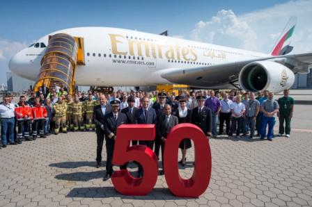 Emirates, 50. Airbus 380'ini Teslim Aldı